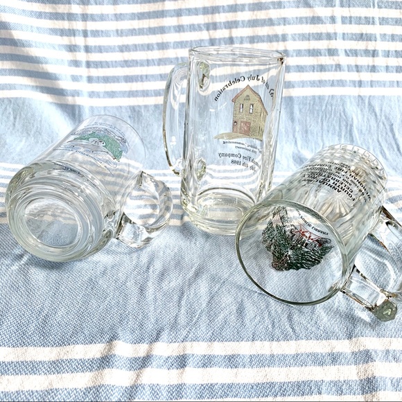 3 Vintage Glass Beer Mugs - Picture 5 of 11
